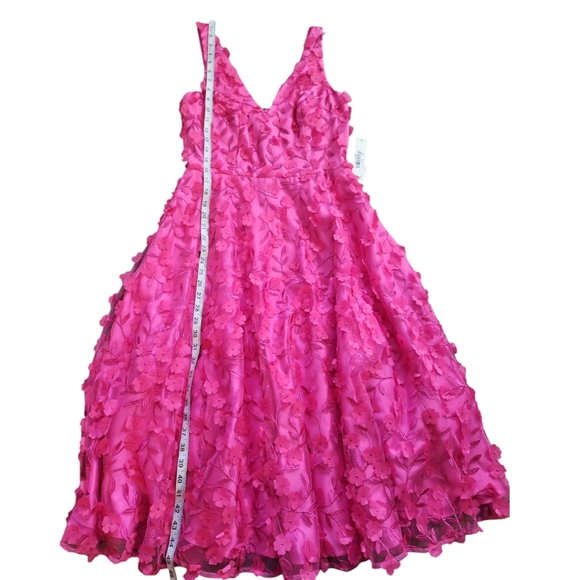 Eliza J Women's Sleeveless V-Neck Fit & Flare Pink Midi Dress - Picture 9 of 13